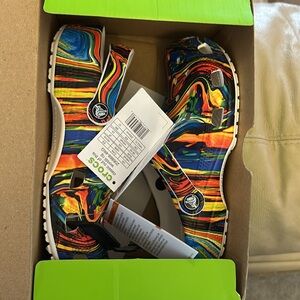 (NWT) Crocs Classic Out Of This World Clog White /Multicolor, woman 8